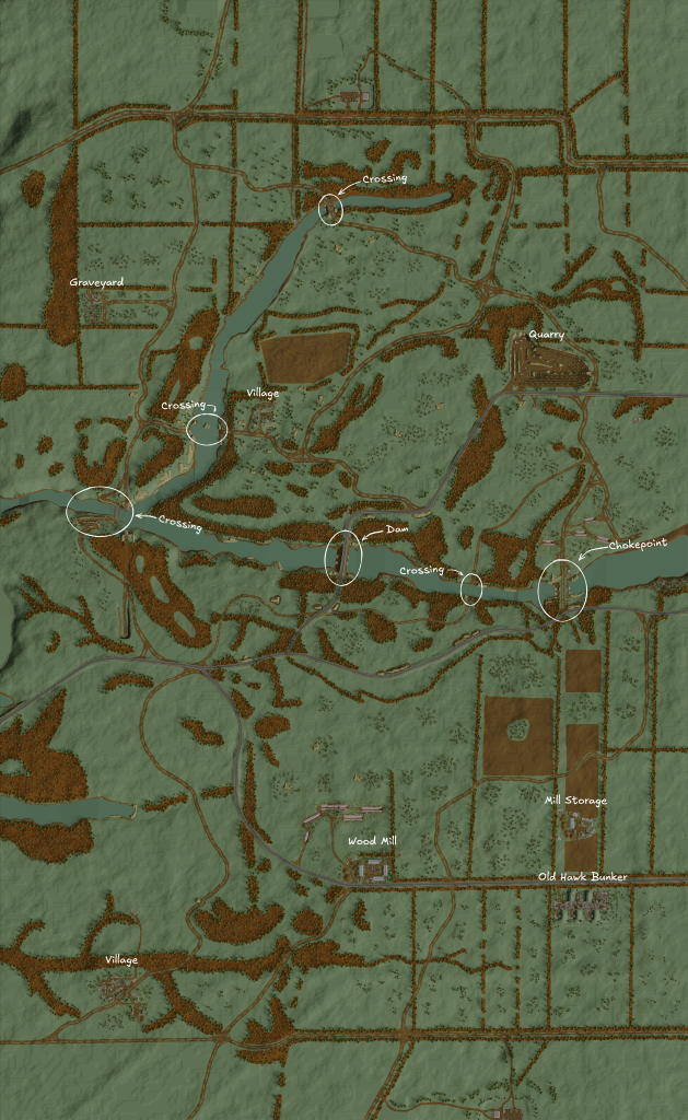 The Rohkstov map layout with its six capture points
